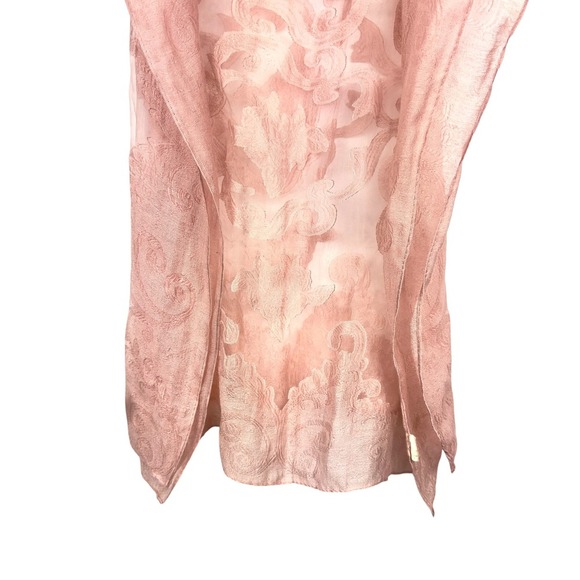 Wrap Scarf Floral Sheer Pastel Pink Shawl Evening Wedding Pretty Persuasions - Picture 5 of 8